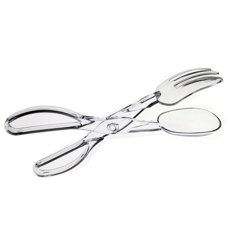 Exquisite Clear Deluxe Plastic Salad Tongs - Premium Quality - Resposable - 6 Count - Image 1
